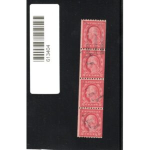 Scott US # 449, Used strip of 4 with 2025 PF Cert.